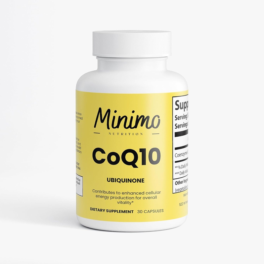 CoQ10 Ubichinon 200mg, 3rd Party Tested, Optimally Absorbed Ubichinon, Veganistan, Glutenvrij Dieetsupplement Ondersteuning voor Hart Gezondheid en Hersenfunctie, 30 Capsules