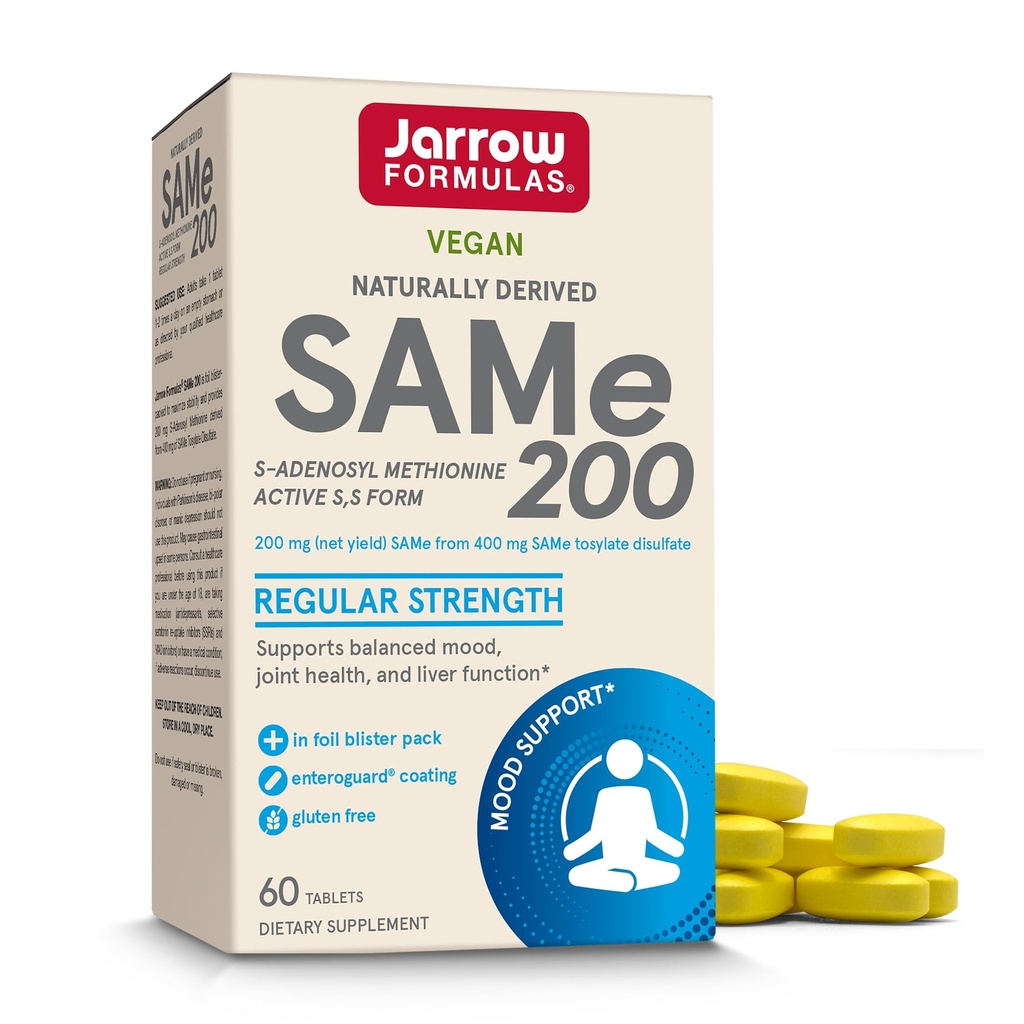 Jarrow Formulas® Zelfde 200 mg, ondersteunt Joint Health, Leverfunctie, Hersenmetabolisme, 60 tabletten, tot 60 dagen levering