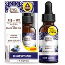 GuruNanda Black Seed Oil, Cold-Pressed Nigella Sativa - Rijk aan vitamine D3 5000 eenheden, K2 & E, High Thymo › 