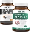 Black Seed Oil & Irish Sea Moss (1-maand supply) - Wellness Duo Bundle of Black Seed Oil (60 Capsules) Cold-pressed Nigella Sativa & Irish Sea Moss (60 Capsules) with Bioperine and Bladderwrack