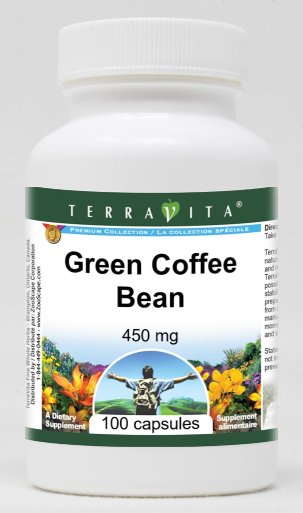 Haricots de café verts - 450 mg (100 gélules, ZIN: 513655) - 3 boîtes