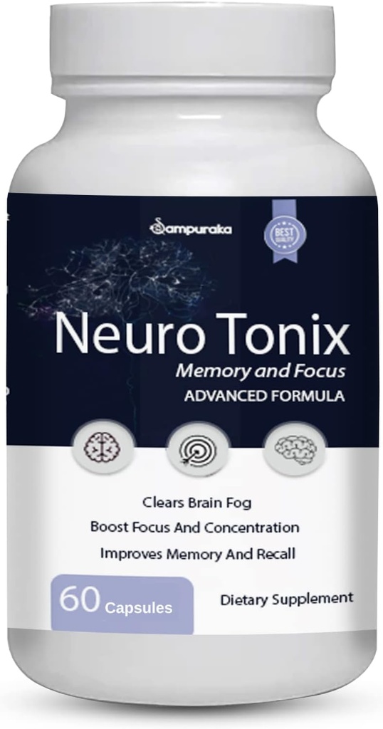 Neuro Tonix Advanced Formula for Memory and Focus Supplement - 1 Pack NeuroTonix 60 Capsules (pillen)