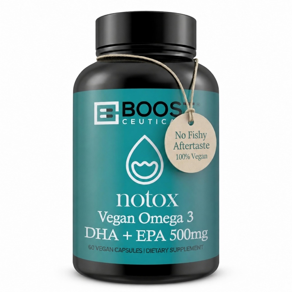 BoostCeuticals Vegan Omega 3 Supplement 500mg Dha Epa Vegan Softgels - No Stearates Non GMO Gluten Free 