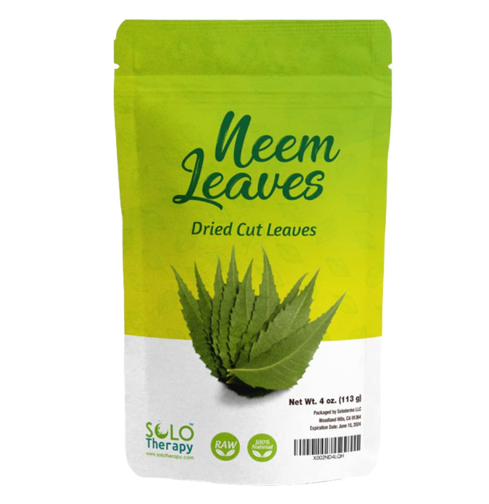 Neem feuilles coupées séchées , 4 oz., Margosa feuilles , Azadirachta Indica , Sac refermable , Produit de l'Inde , emballé aux États-Unis (4 oz.)