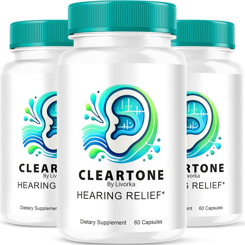 (3 Pack) Cleartone Capsules, Cleartone Ear Pills, Cleart Tone Pills for Hearing, Cleartone Official Capsules Advanced Formula, Cleartone Pills Reviews, Clear Tone for Overall Ear Health, 180, 3 Months