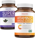 Antioxidanten en immuunondersteuning (2-maandvoorraad) Immuun vitaliteit Blend - Super Antioxidanten - Krachtige Super Food Daily Blend (120 capsules) & Immuun Ondersteuning Supplement met Vlierbessen Vitamine C en Zink
