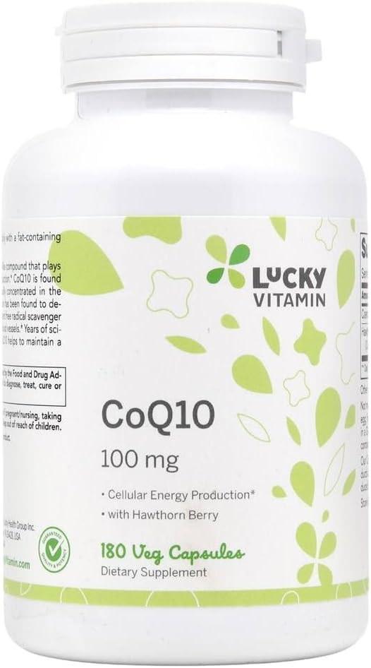 Lucky Vitamine - CoQ-10 met Hawthorn Berry 100 mg. - 180 Veg Capsules