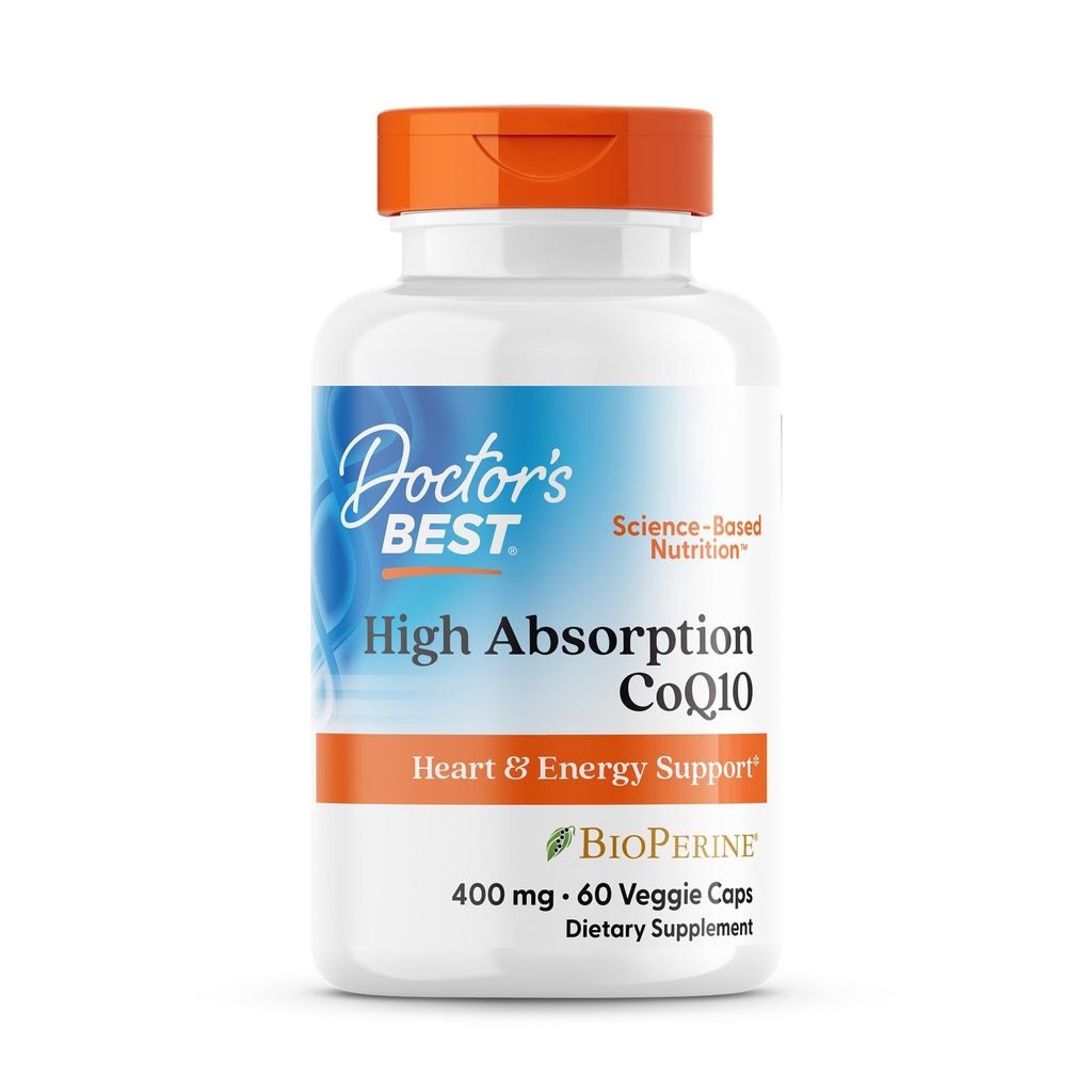 Arts's BEST High Absorptie CoQ10, Hart en energie ondersteuning, USP geverifieerd, natuurlijk gefermenteerd CoQ10, Non-GMO, Glutenvrij, Sojavrij, Vegan 60 Veggie Caps