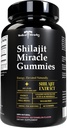 Medical Miracles Shilajit Gummies - 1000mg Pure Himalaya Extract w/Fulvic Acid, Vegan, Sugar-Free, High Potency. Energie & Immuniteitssteun met meer dan 84 mineralen. 60 Heerlijke gummies