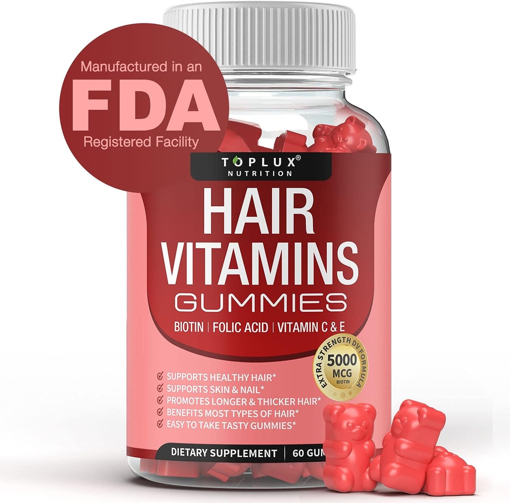 Hair Vitamin Gummies Supplement voor vrouwen & mannen 