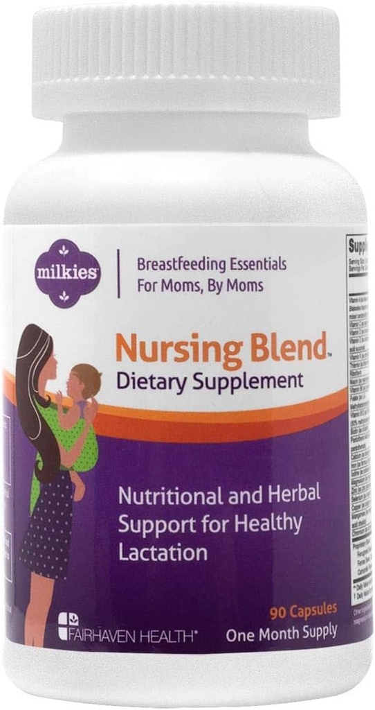 Milkys Nursing Blend, Postnatale Vitamine met Fenegriek te verhogen Borst Melk Supply, Borstvoeding Supplement om Boost en ondersteuning Moeders borstvoeding, vloeibare productie Enhancer (1 maand levering)