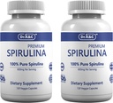 Dr.K&C Biologische Spirulina Superfood Supplement Puur natuurlijk blauw Groene Microalgen 600 mg 240 Veggie Capsules Health Immune System Antioxidants Proteine Fiber No Filler Non GMO Vegan 2pk