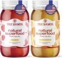 TrueSeaMoss Wildcrafted Irish Sea Moss Gel Mango and Strawberry Bundle Biologische Raw Seamoss Rijk aan mineralen, eiwitten en vitaminen