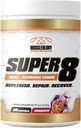 MUCLEOLOGY Super 8 High Performance BCAA, Electrolyte & Glutamine Blend Formula - Post-workout herstel en spieropbouw supplement, 30 Serving (Maracuya)
