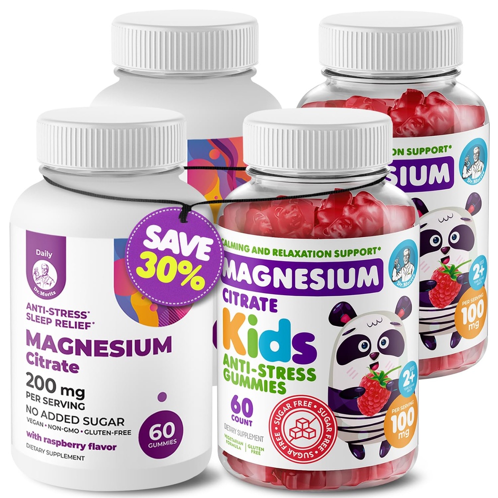 Enfants Magnésium Gummies Sans sucre 120 Compte et Magnésium Gummies Sans sucre 120 Compte - Calme Magnésium Gummies Supplément pour les enfants, Magnésium sans sucre Chews Calme pour les enfants et les adultes