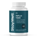 Infla-1500 All-Natural Relief Supplement Extract Blend with Turmeric, White Willow Bark, Ashwagandha, Ginger, Boswellia, Bromelain, Omega-3 en Magnesium-60ct