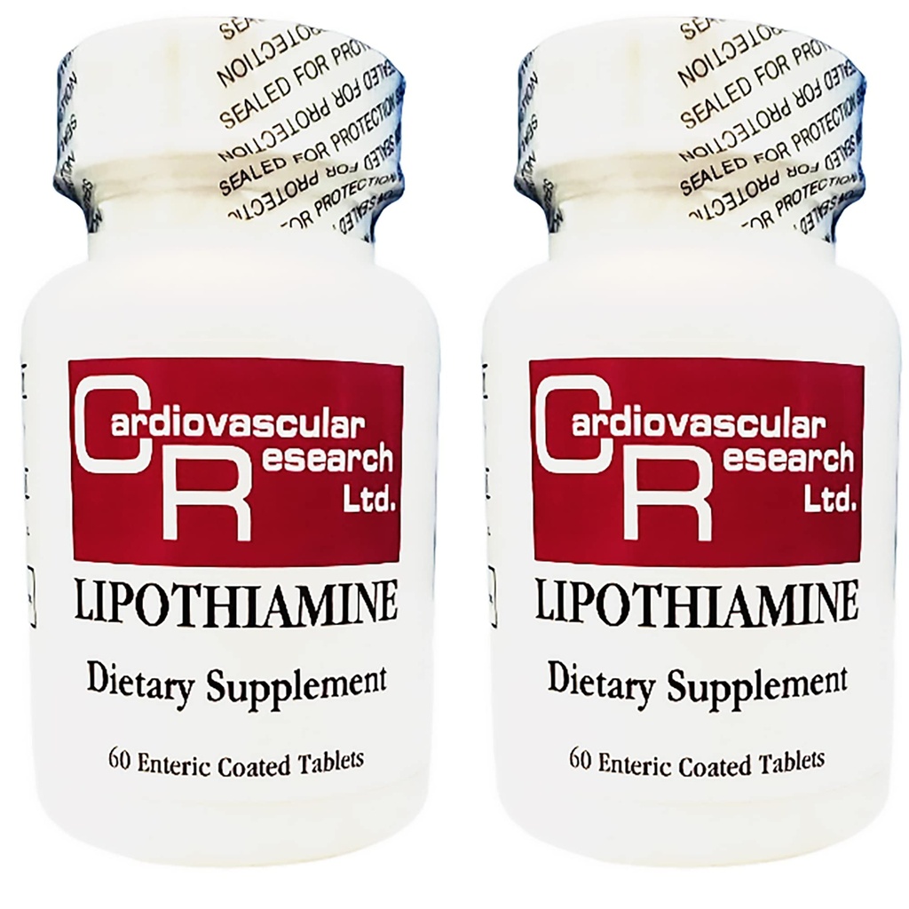 Recherche cardiovasculaire Lipothiamine B Supplément 120 comprimés - Vitamine B1 maintenant avec acide lipoïque alpha - 2 X 60 Nombre