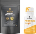 Bee and You Propolis Shot 12 flessen en bijenpollen bundel, Natural Supplement, bijenpropolis, antioxidanten, eiwitten, vitamines, Aminozuren, voor volwassenen, vrouwen, me
