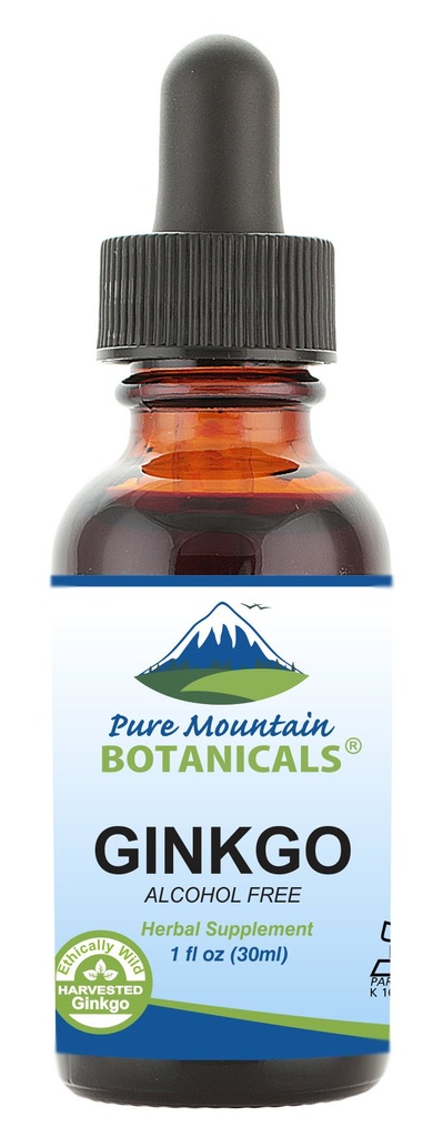 Pure Mountain Botanicals Gingko Biloba Liquid Extract Drops 