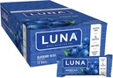 LUNA BAR - Barres de snack sans gluten - Blueberry Bliss Flavor - 7g de protéines - Non-OGM - Plante-Based Wholesome Snack - On the Go Snacks (1.69 Ounce Snack Bars, 15 comte)