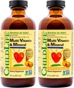 CHILDLIFE ESSENTIALS, Kids Liquid Multivitamin and Mineral Supplement - Liquid Vitamins for Kids, All-Natural, Gluten-Free, Non-GMO - Natural Orange & Mango Flavor, 8 Ounce Bottle (Pack of 2)