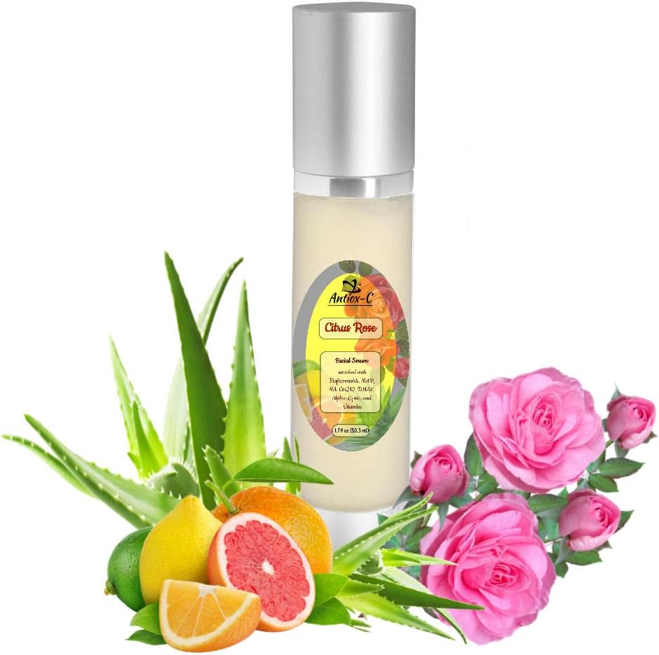 1,7 fl oz (50 ml) ANTIOX-C Power Rose Antioxidant Gezichtsserum met vitamine C (MAP), Hyaluronzuur, Co-enzym Q10, DMAE, Alpha-Lipoic, Retinyl Palmitate, Vitaminen B3, B5, E