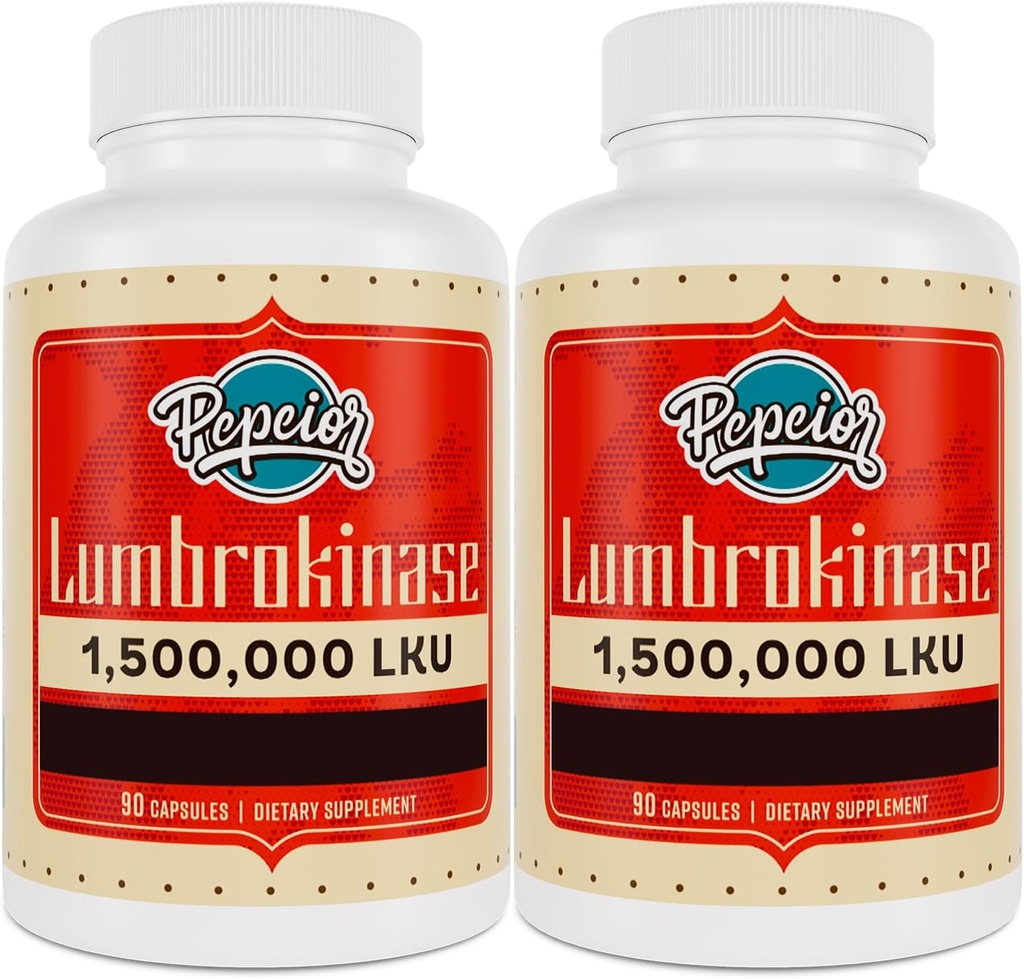 Lumbrokinase 200 mg (Max Activiteit 1.500.000 LKU) - Lumbrokinase Enzymen Supplement, effectiever dan Nattokinase - 90 Capsules (2 Flessen)