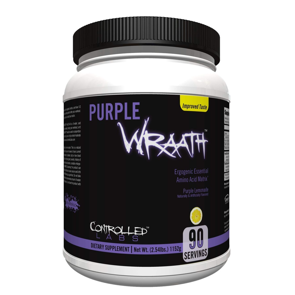 LABES CONTRÔLÉS Violet Wraath, BCAA et supplément à l'acide amino EAA, avec poudre de mélange d'endurance intra-entraînement, endurance optimale, focus et endurance (Lémonade, 90 portions)