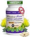 Hersensupplement - Geheugen en Focus, Rhodiola Rosea, Cognitieve Gezondheid, Concentratie, Geestelijke Helderheid, met Bacopa Monnieri, Biotine, Nootropic, Vitamine & Mineraal - 60 Capsules