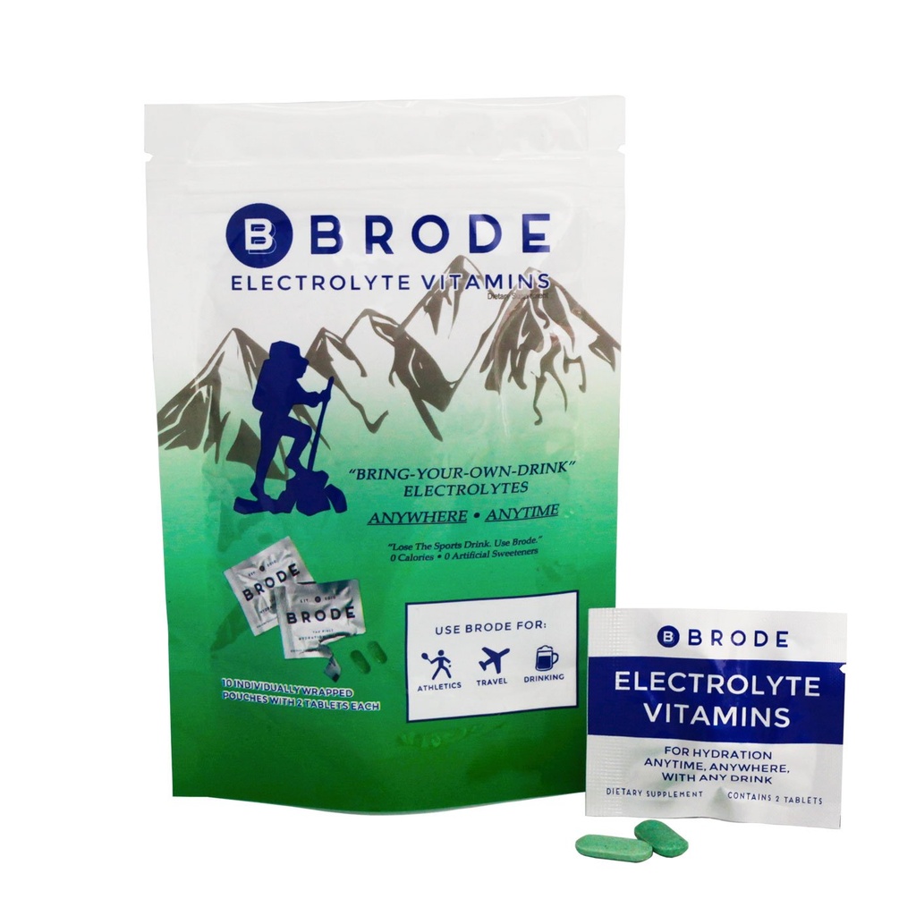 Brode Electrolyte Vitamine - Draagbare Zero-Sugar Electrolyte Tablets - Geen Gross smaak - voor Sport, Nachtleven, Jetlag, 5 Essentiële Elektrolyten + 9 Vitaminen