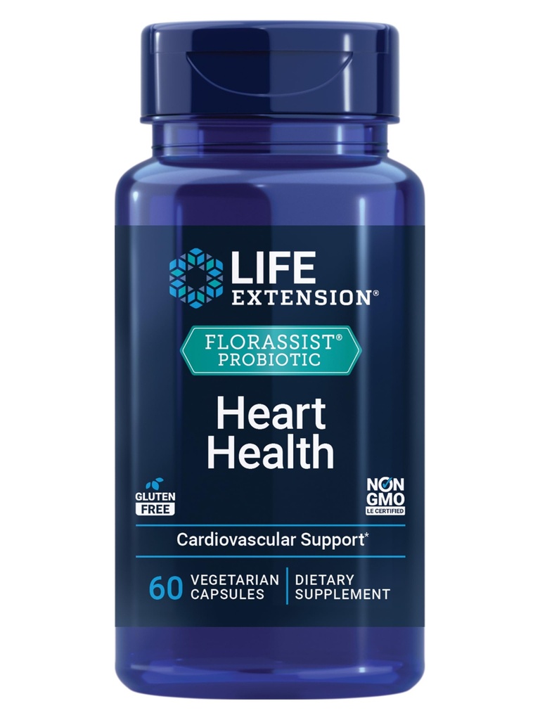 Life Extension FLORASSIST® Probiotic Heart Health, Lactobacillus reuteri 30242, favorise la santé cardiaque et déjà des niveaux de cholestérol sains, sans gluten, non OGM, végétarien, 60 capsules