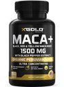 X Gold Health Biologische Maca Root Powder Capsules 1500mg met zwarte 