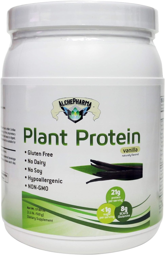 Planteneiwit (Premium Blend) - Geen soja, hypoallergeen, geen grit (met Omega 3 Rich Sacha Inchi en Chia) - 1,1 lb (510G) - Chocolade