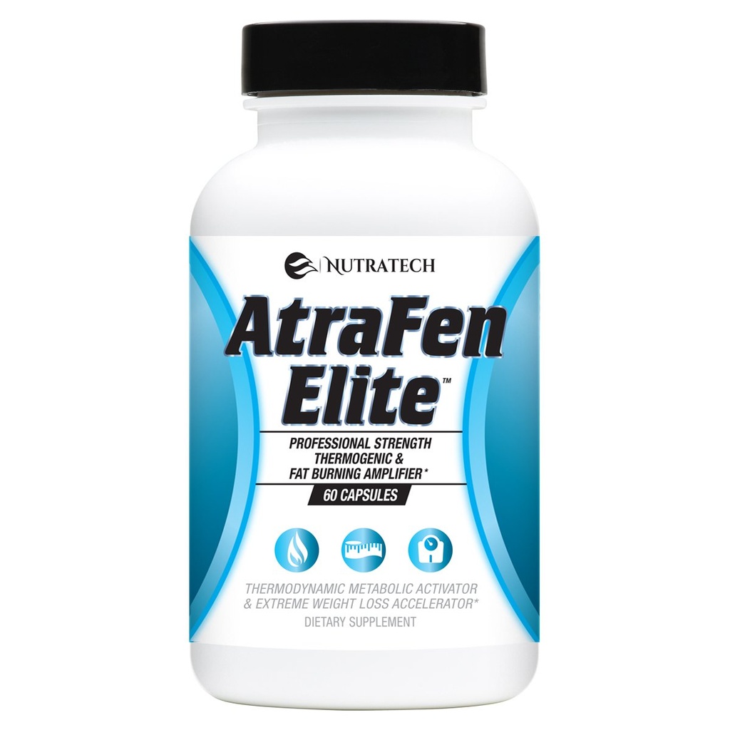 Atrafen Elite - Professionele kracht Dieethulp die Ondersteunt Gewichtsmanagement, bevordert energie en helpt Suppress Food Cravings & Appetite. Dieetsupplement. 60 pillen.