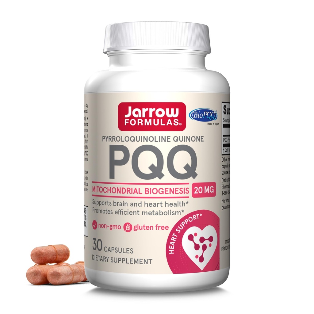 Jarrow Formulas® PQQ 20 mg, Dieetsupplement, Hart-, Hersen- en Voedingsondersteuning, 30 Veggie Capsules, 30 dagen levering