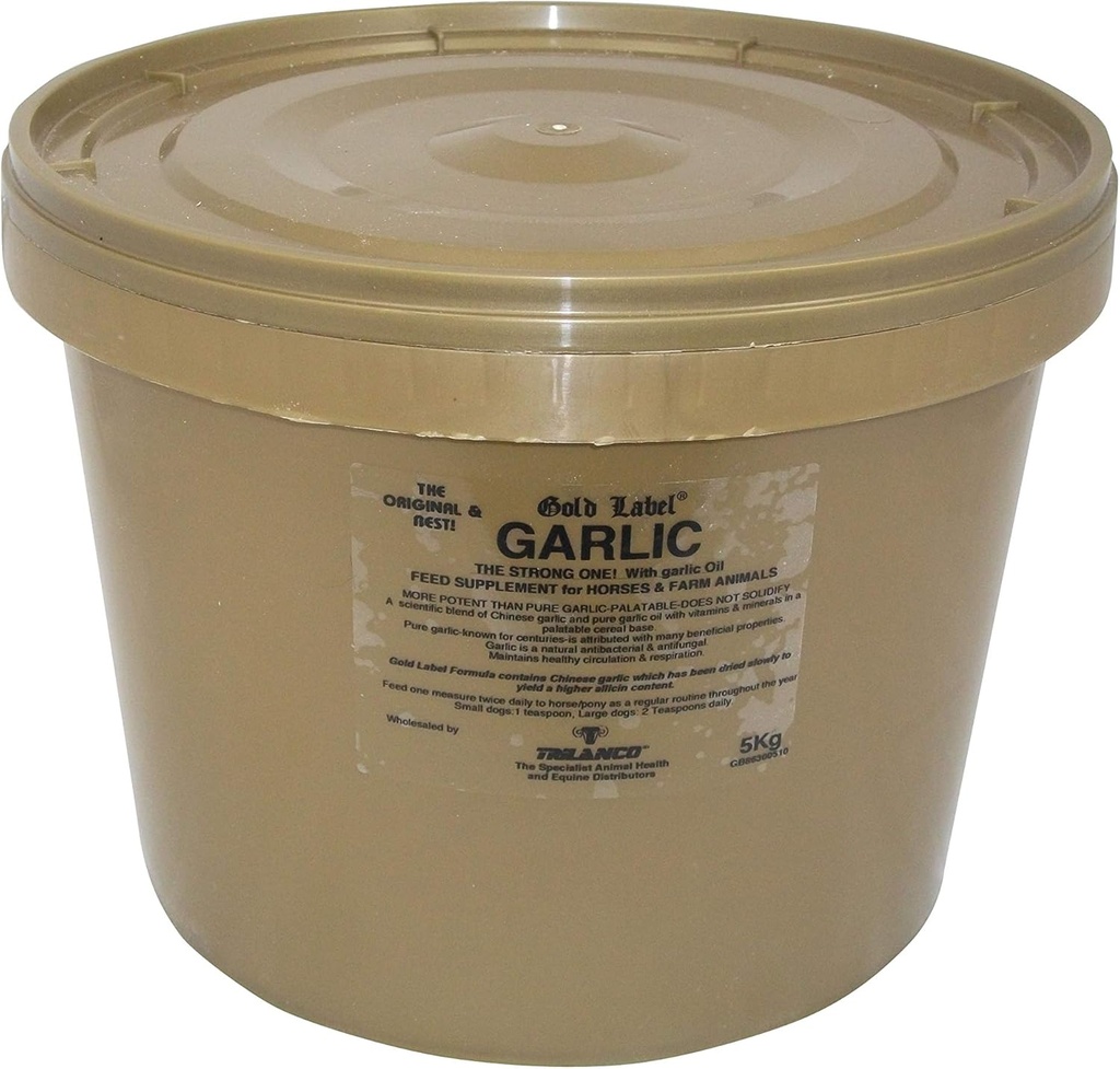 Poudre d'ail, Supplément cheval, Étiquette or, Respiration, 5 KG