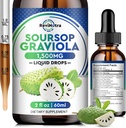 Sourop Graviola gouttes liquides - 8 en 1 extrait de sourop biologique avec la mûre aînée, Quercetin, Soursop Bitters Liquid Complements for Imune Boost, huile de sourop à base de plantes Graviola Leaf Tincture, 2 Fl Oz