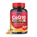 DRFOSTER CoQ10 400mg-High Absorptie Co-enzym Q10 Supplementen met PQQ, Shilajit & Vitamin E, Krachtig Antioxidant voor Hart & Hersen Gezondheid en Energie-Productie 120 Veggie Capsules