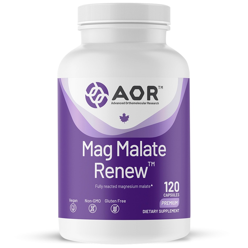 AOR, Mag Malate Renew, ondersteunt een gezond hart, spierfunctie en energie, Magnesium Supplement, 120 porties (120 capsules)