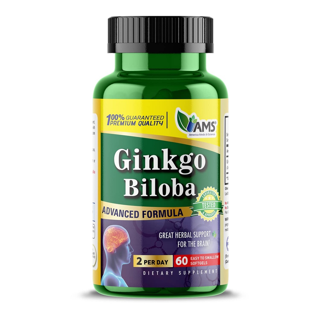Amérique Médicament & Science Ginkgo Biloba 60mg (60 Softgels)
