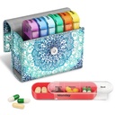 FINPAC Weekly pil Organizers 4 keer per dag, schuif Open PU lederen geval Travel Pill Vitamine Geneeskunde Herinnering en Planner met Naamkaart voor de Morgen