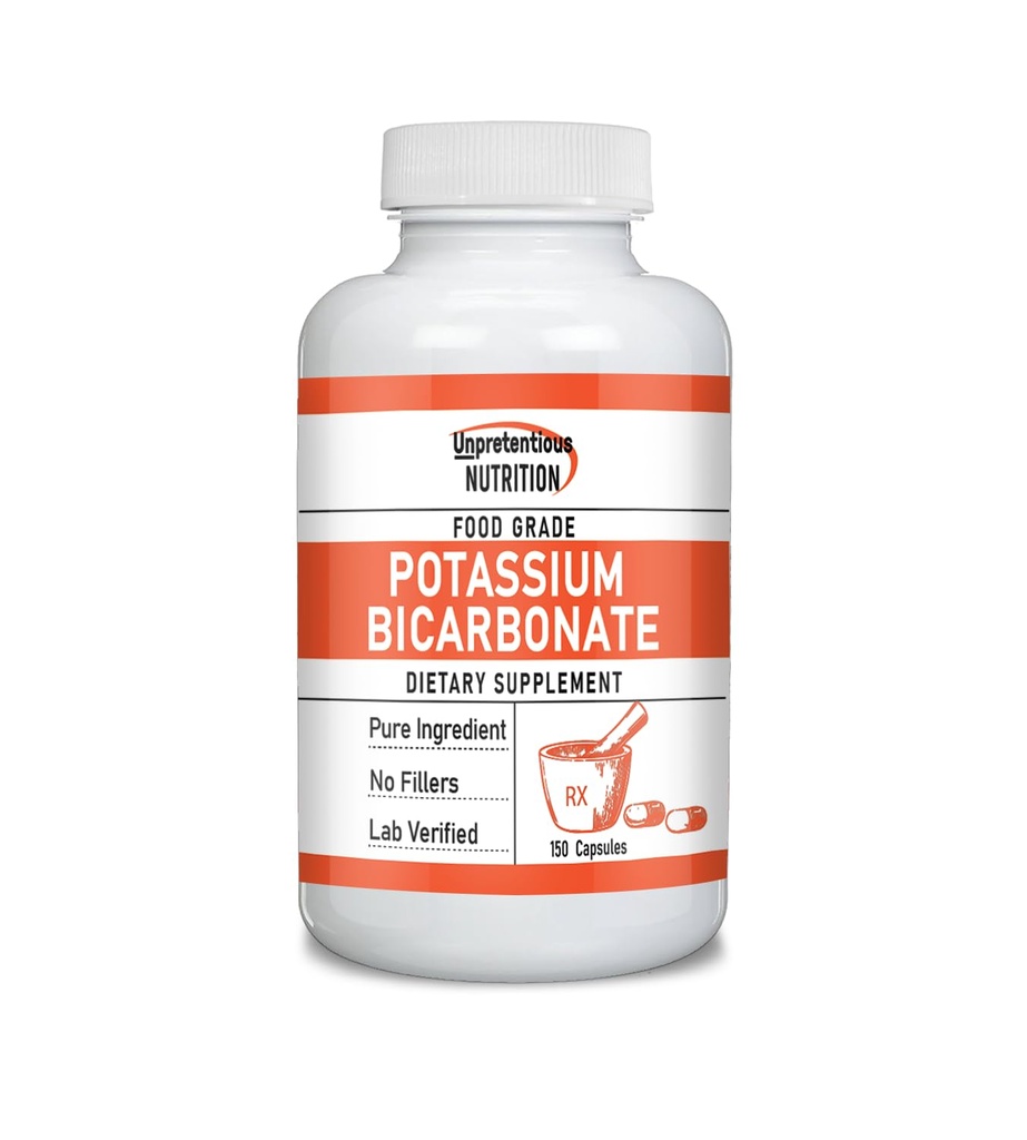 Niet pretentieus Kaliumbicarbonaat (150 capsules), Dieetsupplement, Geen Fillers, Lab geverifieerd