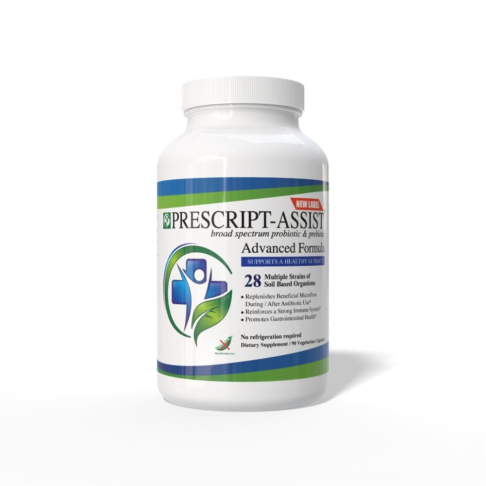 Prescript-Assist Prescipt-Assist Prébiotiques et probiotiques pour la santé digestive et immunitaire. 28 souches de microflore à base de sol - végétalien, soutient la récupération musculaire et la santé des intestins, 90 capsules