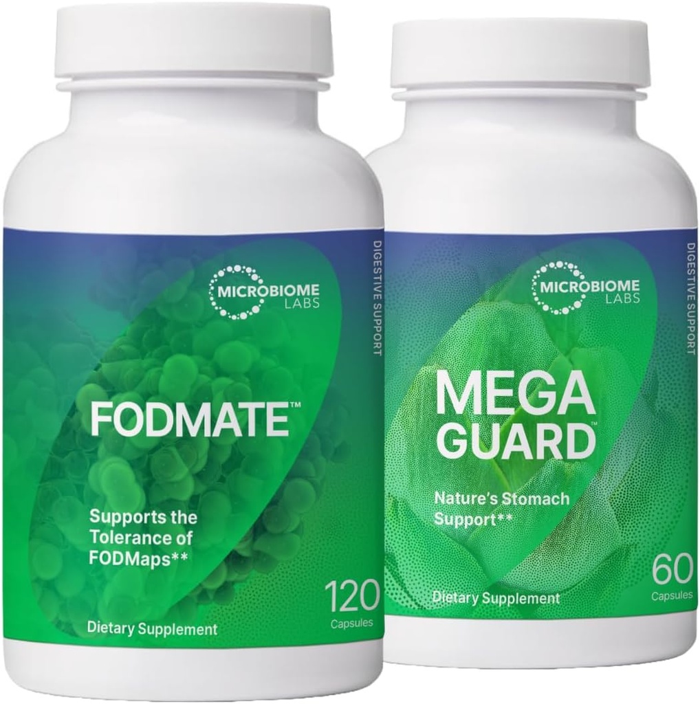 Microbiome Labs Verteringssteun Bundel - FODMATE Digestieve Enzymen & MegaGuard Digestieve Hulp met Gember en DGL (2 producten)