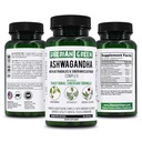 Racine d'Ashwagandha biologique verte de Sibérie avec Astragalus & Sibérie Eleuthero Ginseng Complex 60 Capsules Powerful Herbal Support