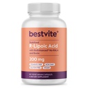 BESTVITE R-Lipoïnezuur 200mg gestabiliseerd met Bio-Enhanced Na-RLA (60 Vegetarische Capsules) - No Stearates - No Fillers - Vegan - Glutenvrij - Niet GGO