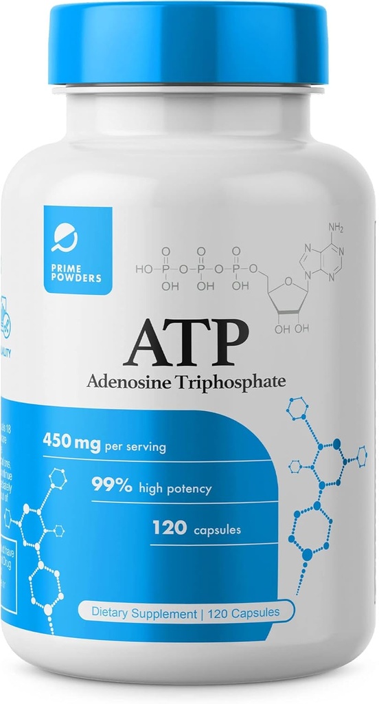 ATP Capsules - 120 Capsules - Adenosine Trifosfaat Dinatrium - 400 mg per portie - Boost Energy Endurance Stamina