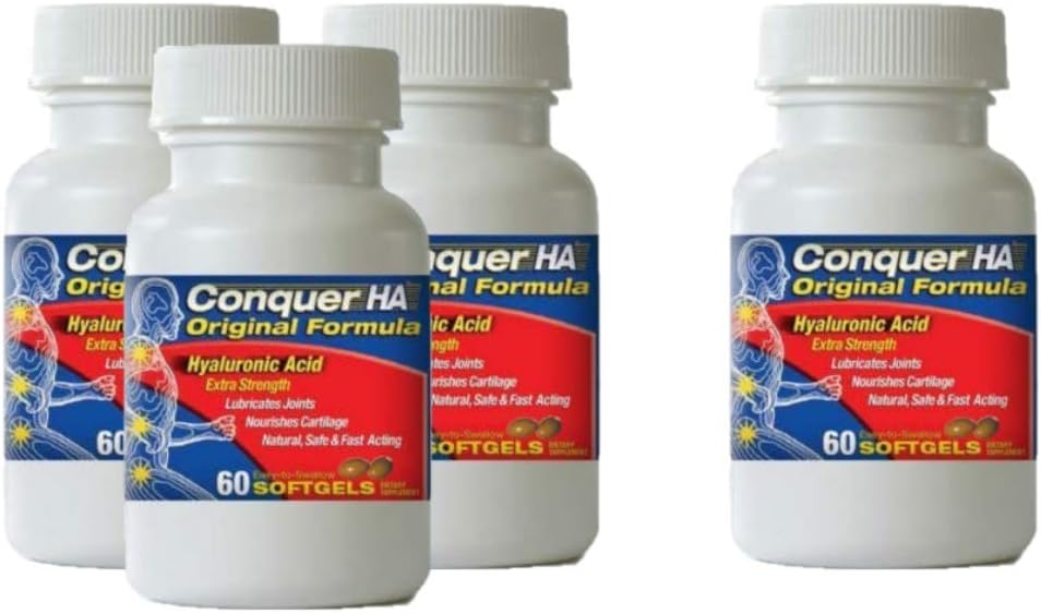 Original Form Hyaluronic Acid Pack van 4, Verbeter mobiliteit, flexibiliteit - 60 softgel Caps