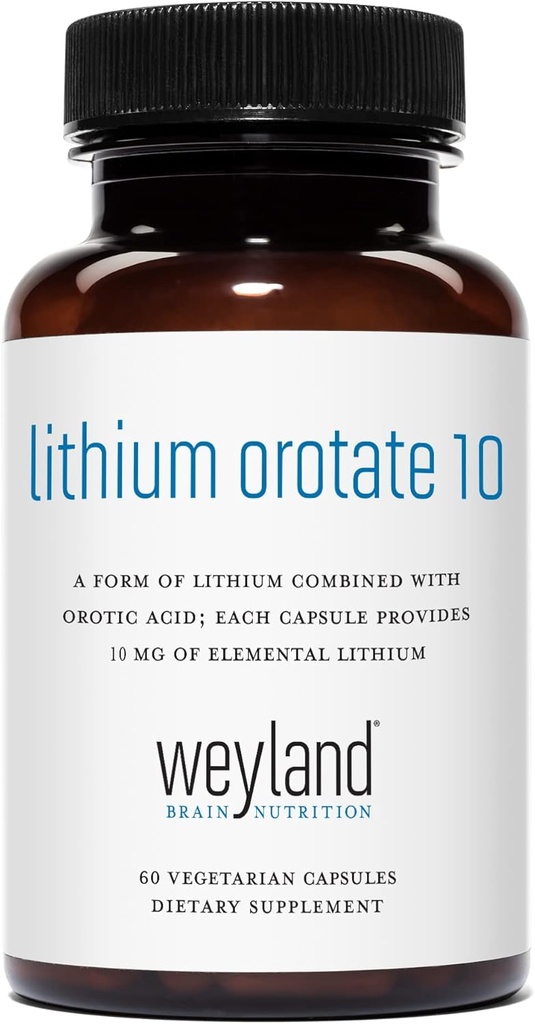 Lithium Orotaat 10mg (1 fles), 60 Vegetarische capsules