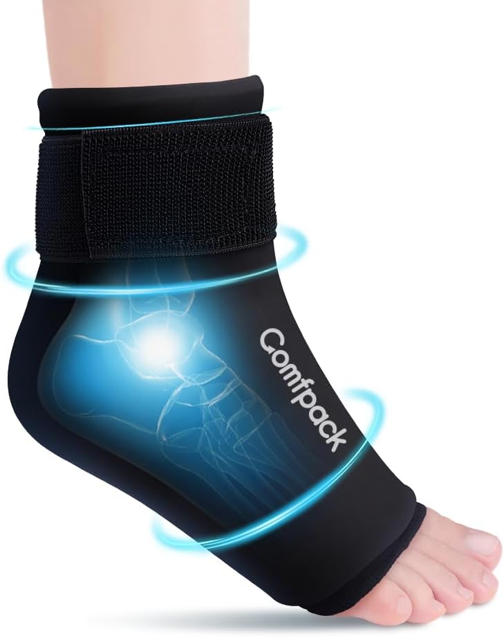 Enkel Ice Pack Wrap for Swelling, Reusable Foot Ice Pack Wrap, Hot & Cold Therapie Compression Sleeve for Plantar Fasciitis Relief, Achilles Tendonitis, Sprain, Heel Pain, Verzwakt